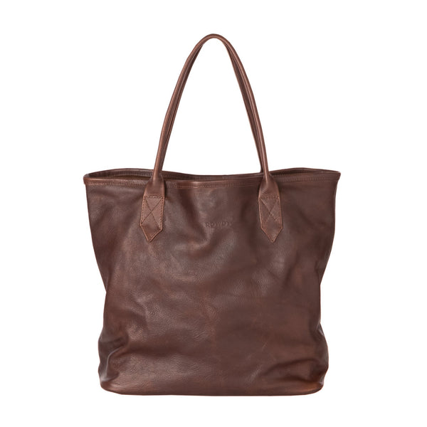 Rowdy Leather Tote Bag For Women, Honey-hued 'Amber', Soft & Natural Aniline Leather, Zipper Closure